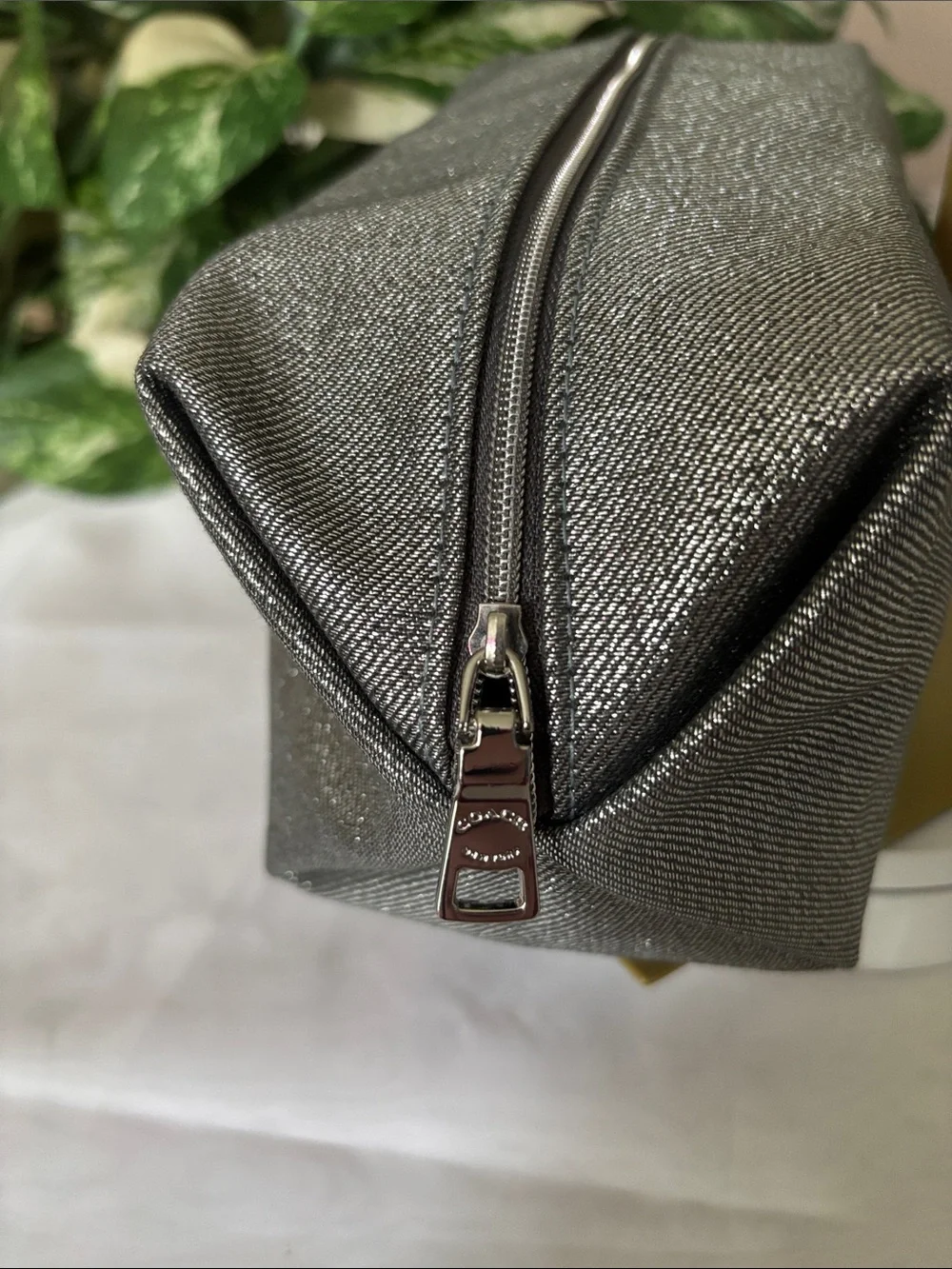Coach Fragrance Shimmering Silver Large Makeup Cosmetic Bag